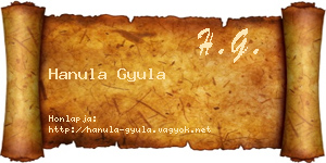 Hanula Gyula névjegykártya