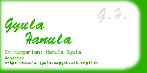 gyula hanula business card